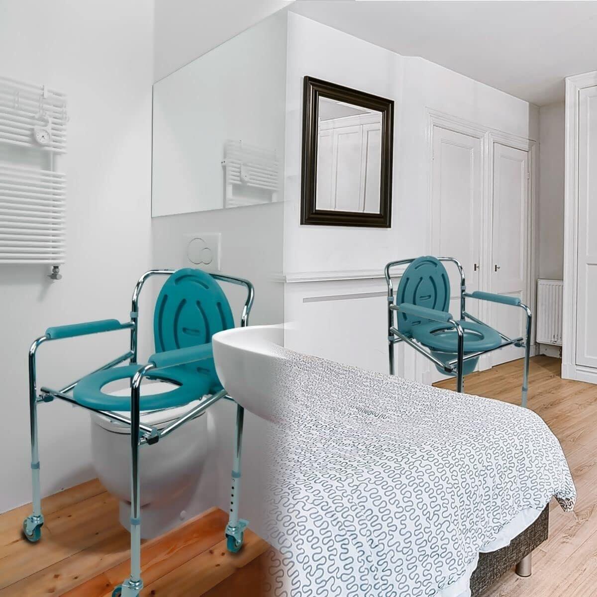 Chaise de toilette pliable avec roue – Image 4